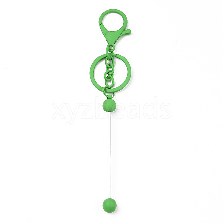 Spray Painted Alloy Bar Beadable Keychain for Jewelry Making DIY Crafts KEYC-A011-02D-1