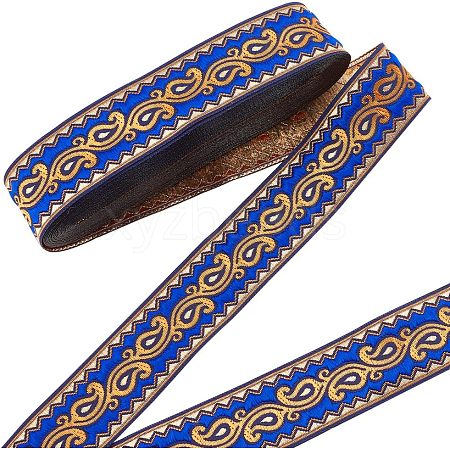 Ethnic Embroidery Polyester Flat Ribbons OCOR-WH0060-38B-1