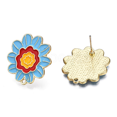 Alloy Enamel Stud Earring Findings PALLOY-N155-112-1