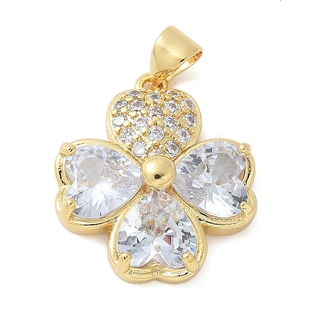 Brass Micro Pave Cubic Zirconia Pendants KK-K298-07A-G-1