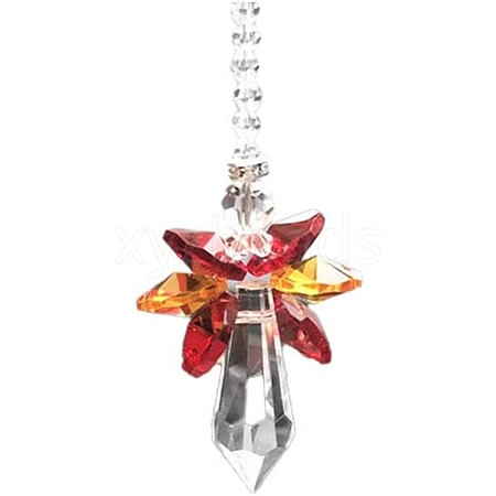 Glass Angel Pendant Decorations HJEW-PW0002-03C-1
