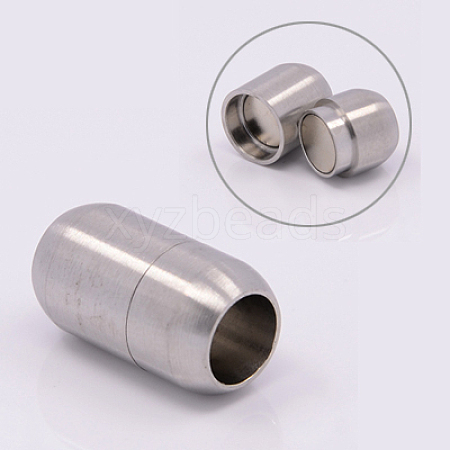 304 Stainless Steel Magnetic Clasps with Glue-in Ends STAS-E006-79-1