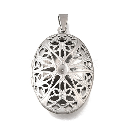316 Stainless Steel Locket Pendants STAS-C123-01A-P-1