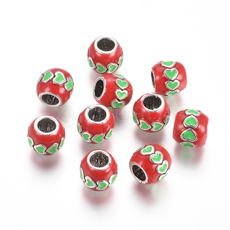 Antique Silver Plated Alloy European Beads MPDL-L029-S02-AS-1