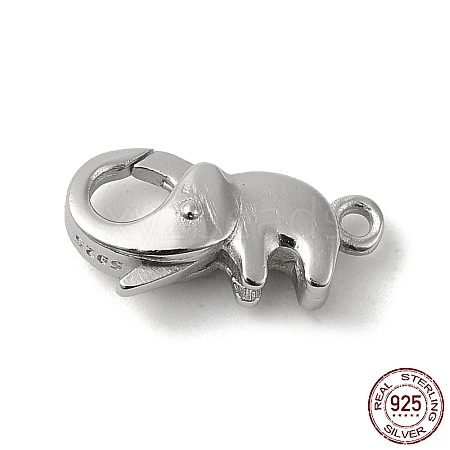 Rhodium Plated 925 Sterling Silver Lobster Claw Clasps STER-D003-59A-P-1