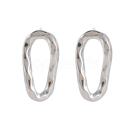 Non-Tarnish 304 Stainless Steel Twist Oval Stud Earrings for Women EJEW-N016-020P-1