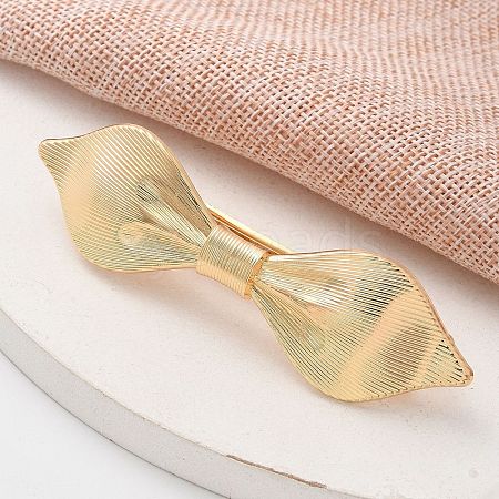 Texture Alloy Hair Barrettes AJEW-M043-01G-02-1