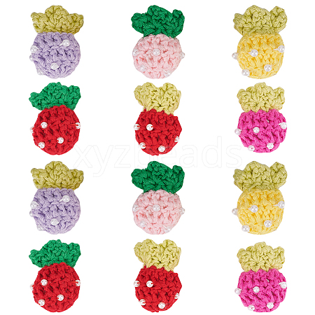 12Pcs 6 Colors Hand Crochet Wool Ornament Accessories DIY-DR0001-09-1