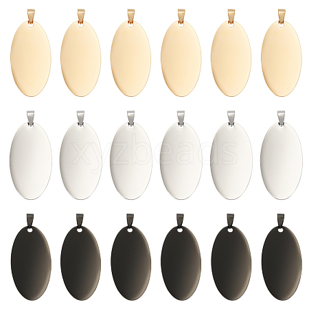 AHADERMAKER 18Pcs 3 Colors 201 Stainless Steel Pendants STAS-GA0001-44-1