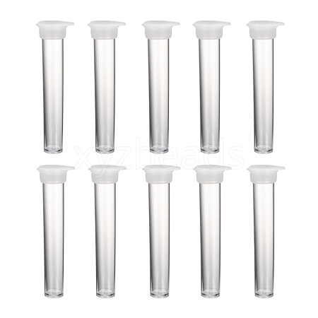 Clear Tube Plastic Bead Containers with Lid C067Y-1