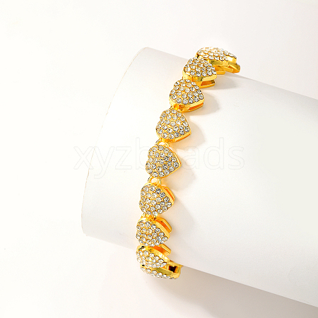 Fashionable Alloy Crystal Rhinestone Heart Link Bracelets for Women RY1870-1