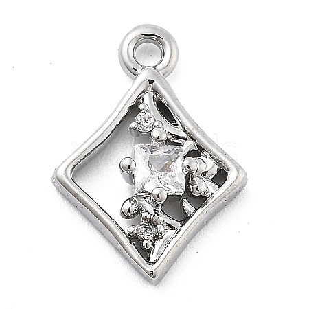 Brass Micro Pave Cubic Zirconia Pendants KK-H511-01P-03-1