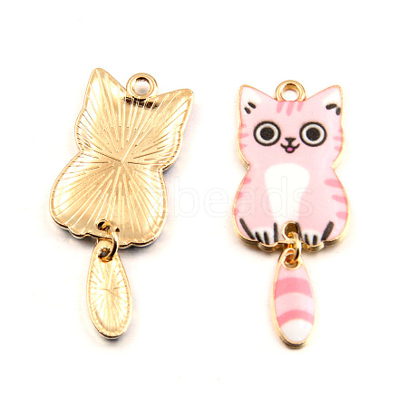 Light Gold Plated Alloy Enamel Pendants PW-WG9412E-07-1