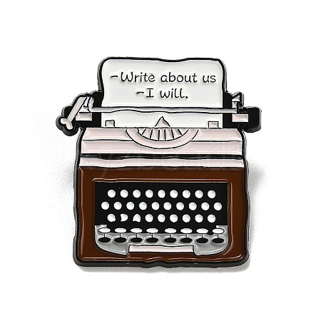 Typewriter with Letter Enamel Pins JEWB-R050-01EB-02-1