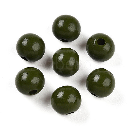 Painted Natural Wood Beads WOOD-A018-16mm-06-1