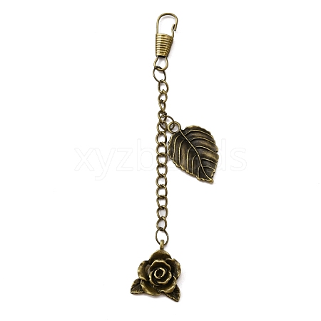 Tibetan Style Alloy Keychains KEYC-WH0025-029-1