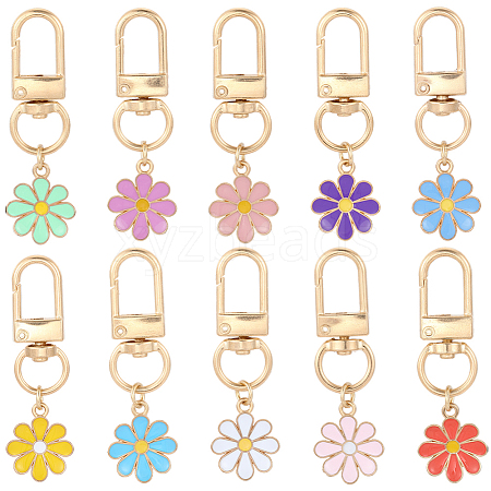 20Pcs 10 Colors Alloy Enamel Pendant Decorations HJEW-SC0002-84-1