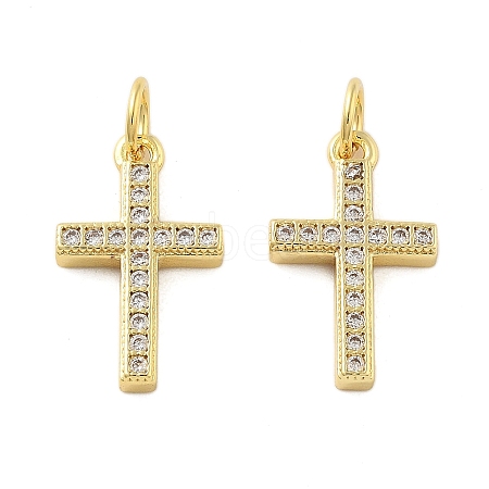 Brass Micro Pave Cubic Zirconia Pendants X1-KK-C092-21B-G-1