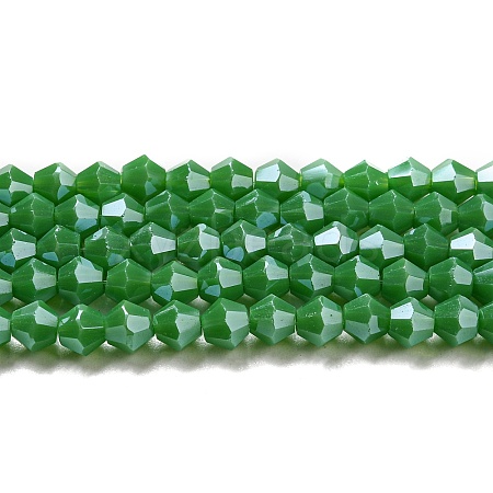 Opaque Solid Color Electroplate Glass Beads Strands GLAA-F029-P4mm-C08-1