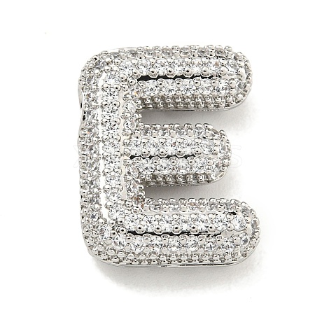 Platinum Plated Brass Micro Pave Cubic Zirconia Pendants KK-L073-001P-E-1