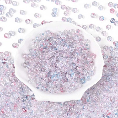 Baking Paint Transparent Glass Beads DGLA-T004-08C-1