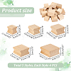 AHADERMAKER 20Pcs 5 Styles Square Grooved Wood Blocks for Stamp Carving WOOD-GA0001-63-2