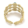 Ion Plating(IP) 304 Stainless Steel Synthetic Turquoise Cuff Rings G-Z056-05G-03-3