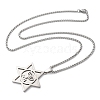 Hanukkah 304 Stainless Steel Star of David Pendant Necklaces NJEW-Z058-02P-4