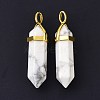 Natural Howlite Pointed Pendants G-G025-01G-43-2