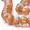 Handmade Gold Sand Lampwork Beads Strands LAMP-R141-8mm-07-2