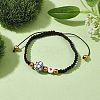 Sport Theme Acylic & Alloy Braided Bead Bracelet BJEW-JB10122-02-2