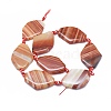 Natural Banded Agate/Striped Agate Beads Strands G-I245-59-3