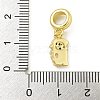 Rack Plating Brass Pave Colorful Cubic Zirconia Monkey European Dangle Charms KK-Z067-52G-3