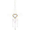 1Pc Colorful Glass Beaded Woven Net Suncatchers AJEW-CY0001-95A-1