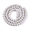 Electroplate Opaque Solid Color Glass Beads Strands EGLA-A044-P6mm-L10-3