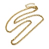 Ion Plating(IP) 304 Stainless Steel Rolo Chain Necklaces NJEW-C060-02G-1