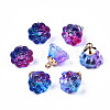 Transparent Spray Painted Glass Charms GLAA-S054-27A-1