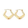 Ion Plating(IP) 304 Stainless Steel Rhombus Hoop Earrings for Women EJEW-G293-21G-1