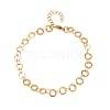 304 Stainless Steel Ring Link Chain Bracelets BJEW-P373-02A-G-4