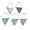 Natural Amazonite Triangle Dangle Hoop Earrings G-S359-363G-1