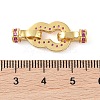 Rack Plating Brass Micro Pave Clear Cubic Zirconia Fold Over Clasps KK-S384-17G-3
