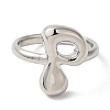 Initials Brass Open Cuff Ring for Women RJEW-N046-02P-P-2