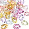  225 Pcs 9 Colors Transparent Acrylic Linking Rings MACR-TA0001-30-9