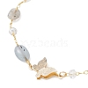 Handmade Glass & Natural Morganite Nuggets Beads Necklaces BJEW-JB12461-01-3