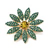 Flower Rhinestone Brooch JEWB-G040-08G-02-1