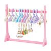   1 Set Hot Pink Opaque Acrylic Earring Display Stands EDIS-PH0001-55B-1