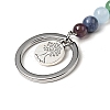 Natural Rose Quartz Chakra Keychain KEYC-F034-01G-4