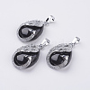 Natural Dyed & Heated Black Agate Pendants G-E442-04E-1