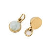 Ion Plating(IP) Natural Amazonite Half Round Charms with Jump Ring STAS-A097-05G-13-2