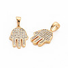 Brass Micro Pave Clear Cubic Zirconia Pendants KK-S364-266-2